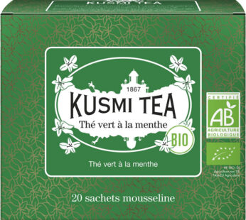 KUSMI TEA – Thé vert à la menthe bio (20 sachets, 40g)