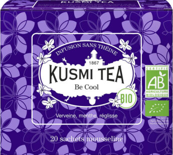 KUSMI TEA Be Cool – Infusion plantes, menthe poivrée, verveine, réglisse bio (40g)
