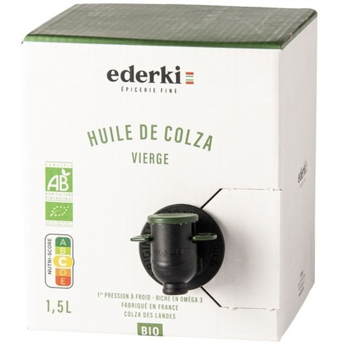 EDERKI - Huile vierge de colza bio - 1.5 L