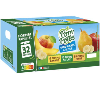 POM’POTES – Dessert pomme, banane et poire sans sucres ajoutés 32 x 90 g