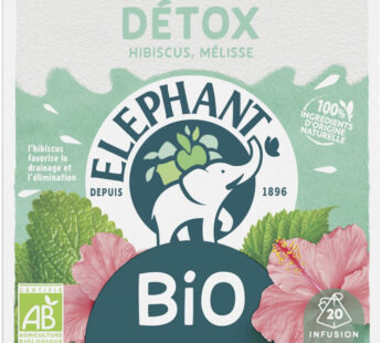 ELEPHANT Détox Infusion hibiscus, mélisse et feuilles de mûrier bio (20 sachets, 34g)