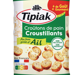 TIPIAK – Croûtons de pain croustillants à l&rsquo;ail 75g
