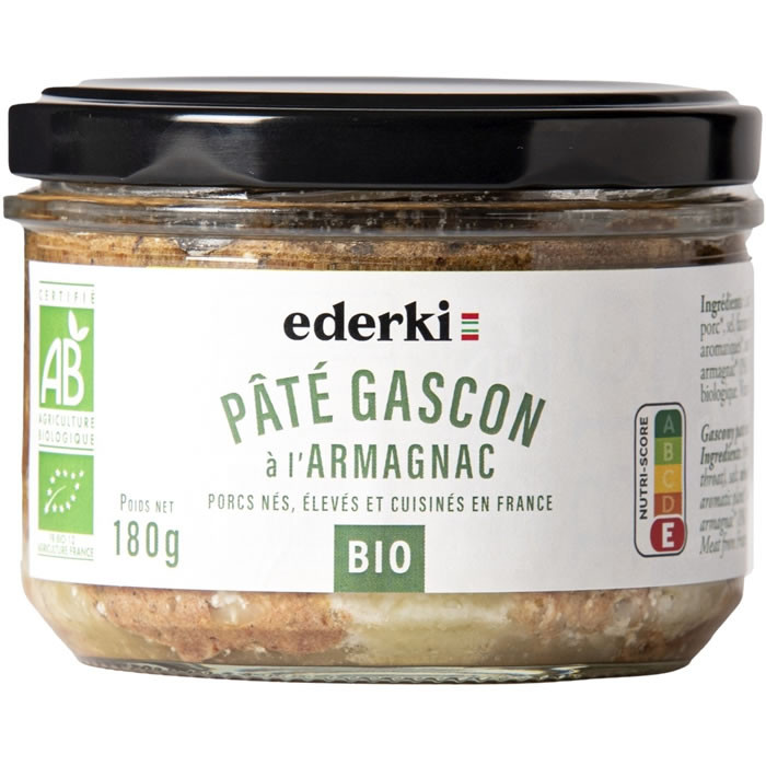 EDERKI - Pâté gascon à l'armagnac bio 180 g