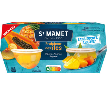 ST MAMET Fraîcheur des îles – Salade de fruits au sirop 4 x 113 g