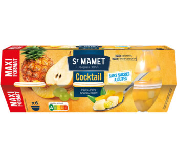 ST MAMET Cocktail – Salade de fruit au sirop 6 x 113 g