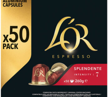L&rsquo;OR Espresso – Capsules de café splendente N°7 Grand Format (50 capsules)