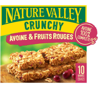 NATURE VALLEY Crunchy Barres céréalières à l&rsquo;avoine et fruits rouges