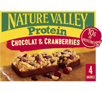 NATURE VALLEY Protein Barres protéinées à la cacahuète, chocolat noir, cranberries