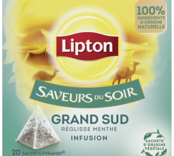 LIPTON Saveurs du Soir Infusion de thé, réglisse et menthe (20 sachets, 32g)