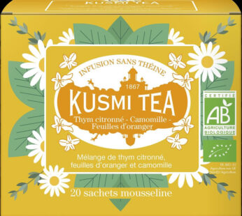 KUSMI TEA – Infusion Thym citronné camomille feuilles d&rsquo;orangers bio (36g)