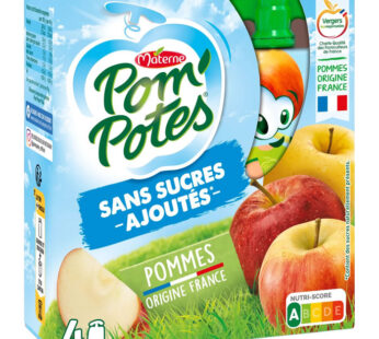 POM&rsquo;POTES – Dessert à la pomme sans sucre ajoutés 4 x 90 g