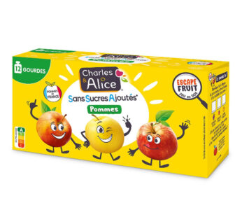 CHARLES&ALICE – Dessert pommes sans sucres ajoutés 12 x 90 g