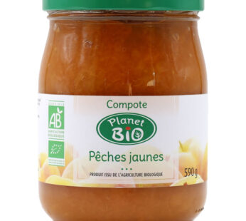 PLANET BIO – Compote de pêches jaunes bio 590 g