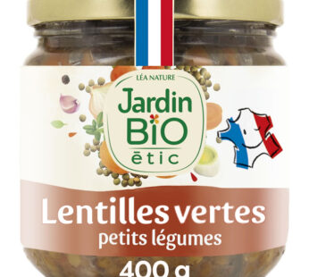 JARDIN BIO Étic – Lentilles vertes cuisinées aux petits légumes bio 400 g