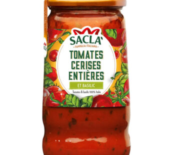 SACLA – Sauce tomate cerises entières et basilic – 345g
