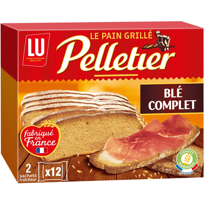 PELLETIER - Pain grillé au blé complet 2 x 250 g