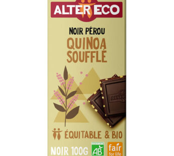 ALTER ECO – Chocolat Noir au quinoa et riz soufflés bio 100 g