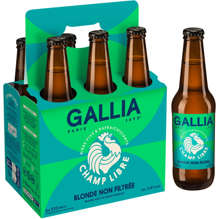 GALLIA - Bière blonde Champ Libre 6 x 33 cl