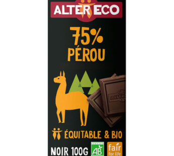 ALTER ECO – Tablette de chocolat noir 75% bio 100 g
