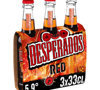 DESPERADOS – Red Bière aromatisée cachaça et fruits rouges 3 x 33 cl