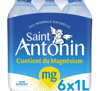 SAINT-ANTONIN – Eau minérale naturelle riche en magnésium 6 x 1 L