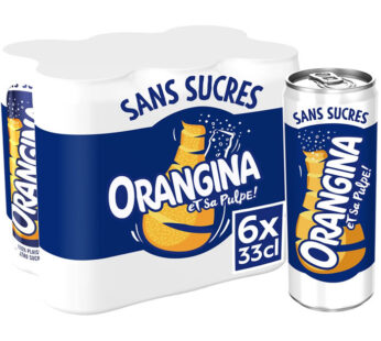 ORANGINA Zéro – Boisson gazeuse à la pulpe d&rsquo;orange sans sucres 6 x 33 cl
