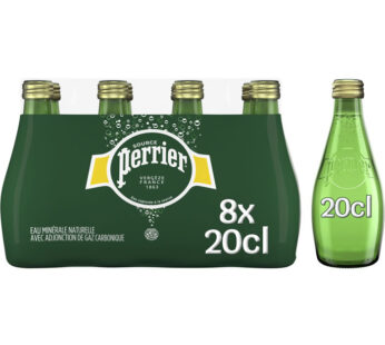 PERRIER – Eau minérale naturelle gazeuse 8 x 20 cl