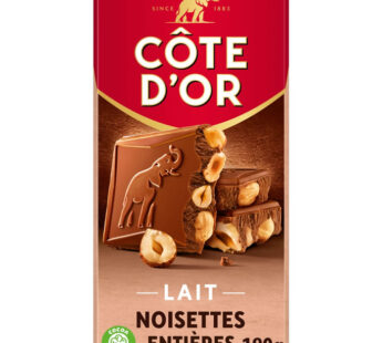 CÔTE D&rsquo;OR – Tablette de chocolat au lait aux noisettes entières 180g
