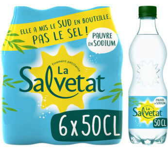 SALVETAT – Eau minérale naturelle gazeuse 6 x 50 cl