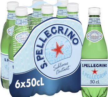 SAN PELLEGRINO – Eau minérale naturelle gazeuse 6 x 50 cl