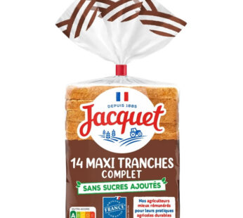 JACQUET – Pain de mie complet sans sucres ajoutés 550g
