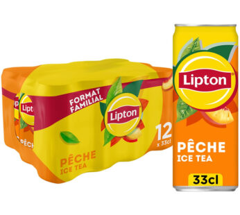 LIPTON Ice Tea – Thé glacé aromatisé à la pêche 12 x 33 cl