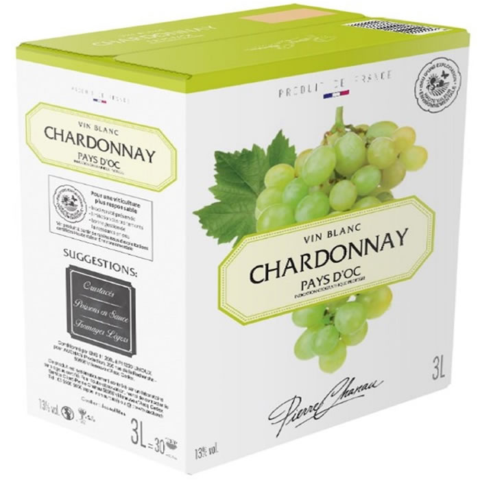 Vin blanc sec IGP PAYS D'OC Pierre Chanau - Chardonnay