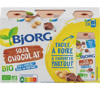 BJORG – Boisson végétale au soja et chocolat bio 3x25cl