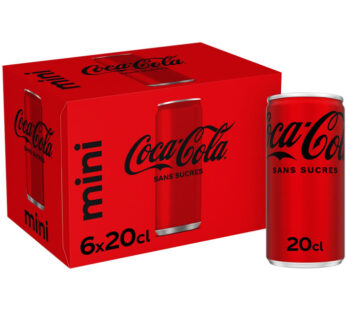 COCA-COLA – Boisson gazeuse aux extraits végétaux mini sans sucres 6 x 20 cl