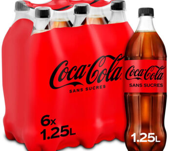 COCA-COLA – Boisson gazeuse aux extraits végétaux sans sucres 6 x 1,25 L