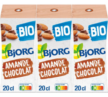BJORG – Boisson végétale au lait d&rsquo;amande et chocolat bio 3x20cl