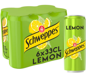 SCHWEPPES Lemon – Boisson gazeuse au citron et citron vert 6 x 33 cl