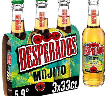 DESPERADOS – Mojito Bière aromatisée menthe et citron vert 3 x 33 cl