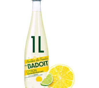 BADOIT Bulles de Fruits – Eau minérale naturelle gazeuse citron et citron vert 1 L
