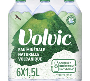 VOLVIC – Eau minérale naturelle 6 x 1,5 L