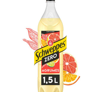 SCHWEPPES Zéro – Boisson gazeuse aux 4 agrumes sans sucres 1,5 L