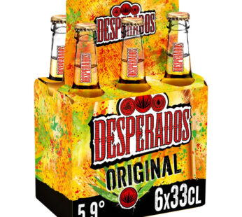 DESPERADOS – Original Bière aromatisée au spiritueux à base d&rsquo;agave 6 x 33 cl