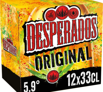 DESPERADOS – Original Bière aromatisée au spiritueux à base d&rsquo;agave 12 x 33 cl