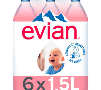 EVIAN – Eau minérale naturelle 6 x 1,5 L