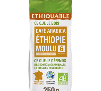 ETHIQUABLE Ethiopie – Café moulu moka sidamo N°3 250 g