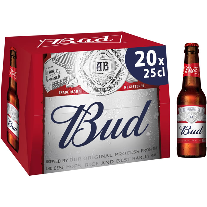 BUD - Bière blonde 20 x 25 cl
