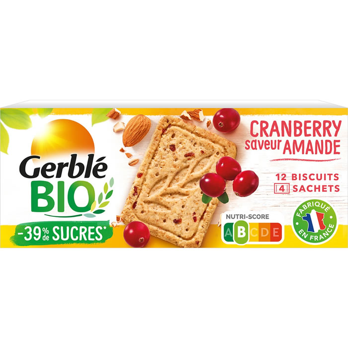 GERBLE Biscuits aux cranberries et amande bio 130g