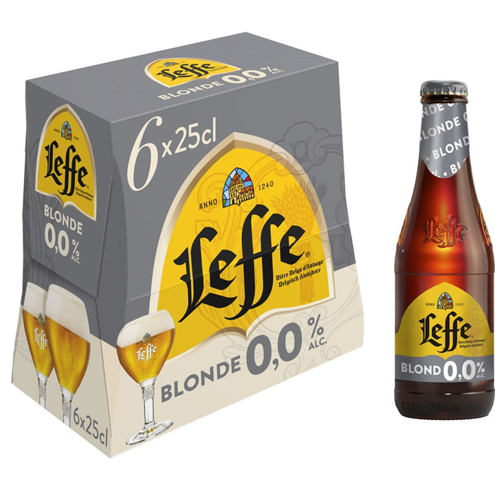 LEFFE - Bière blonde sans alcool 6 x 25 cl