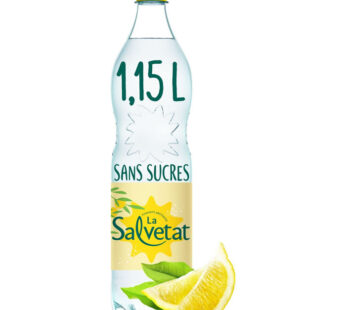 SALVETAT – Eau minérale naturelle gazeuse citron sans sucres 1,15 L